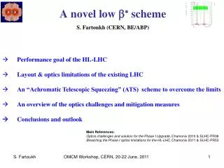 A novel low b * scheme S. Fartoukh (CERN, BE/ABP)