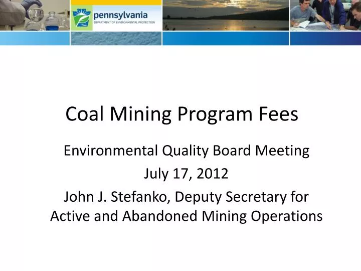 coal mining program fees