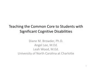 Teaching the Common Core to Students with Significant Cognitive Disabilities