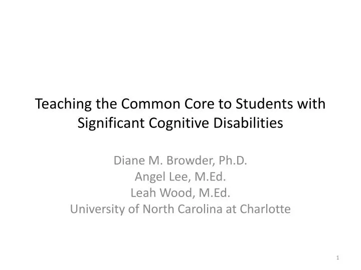 teaching the common core to students with significant cognitive disabilities