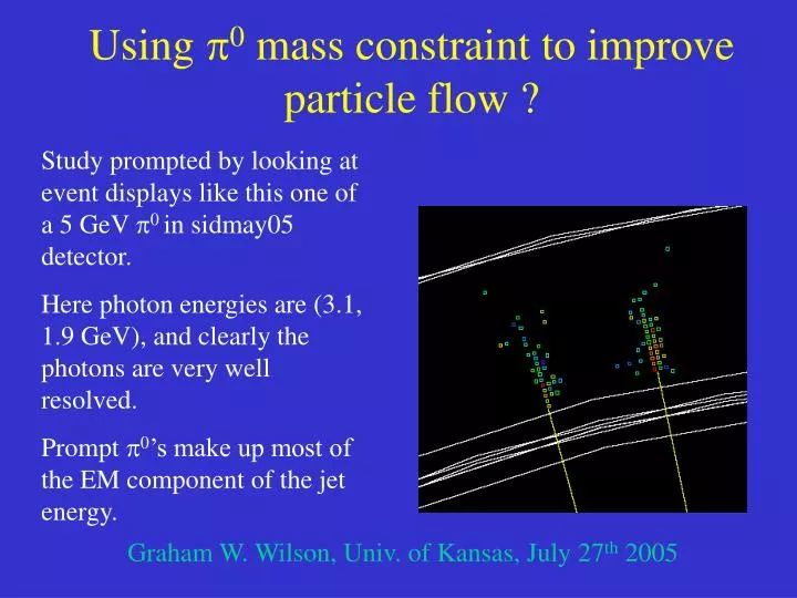 using p 0 mass constraint to improve particle flow