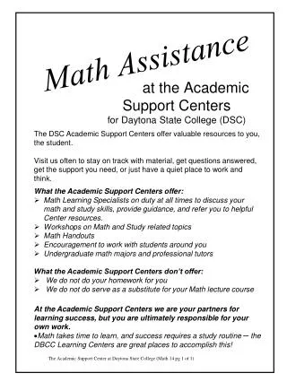 Math Assistance