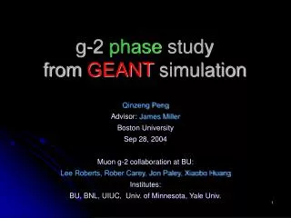 g-2 phase study from GEANT simulation