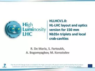 HLLHCV1.0: HL-LHC layout and optics version for 150 mm Nb3Sn triplets and local crab-cavities