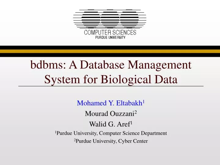 bdbms a database management system for biological data