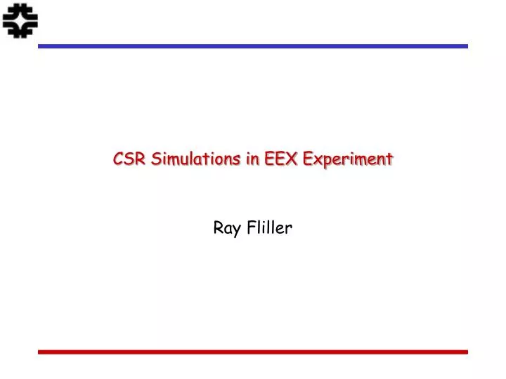 csr simulations in eex experiment