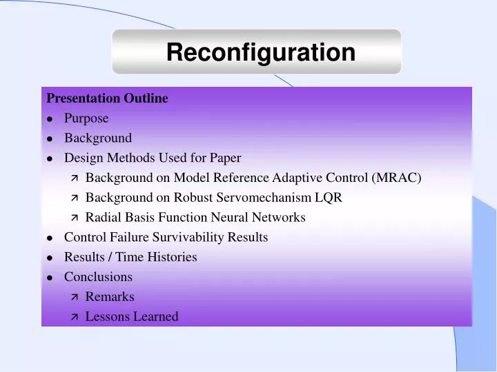 reconfiguration