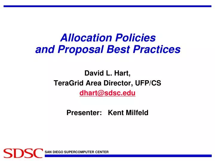 allocation policies and proposal best practices
