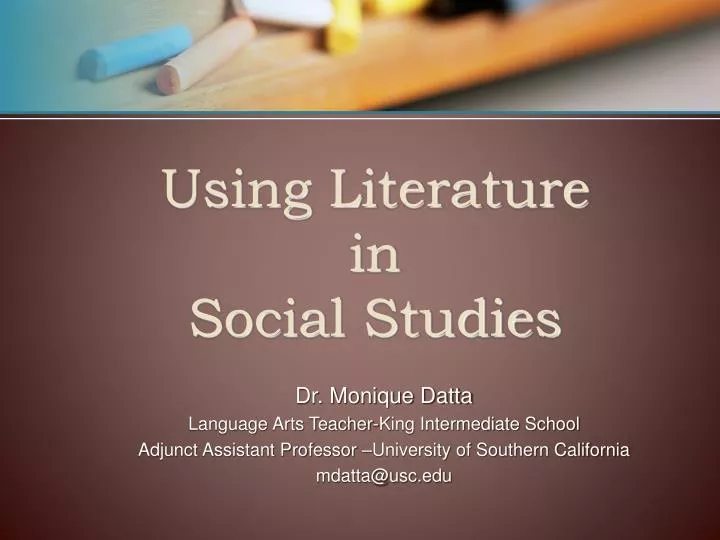 using literature in social studies