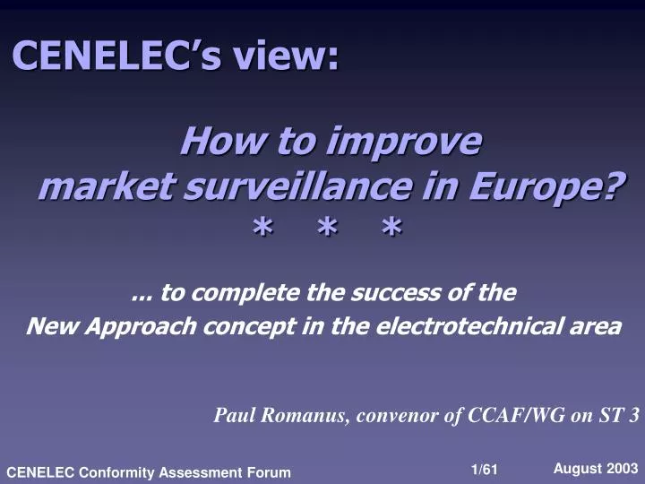 how to improve market surveillance in europe