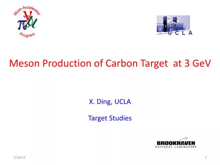 meson production of carbon target at 3 gev
