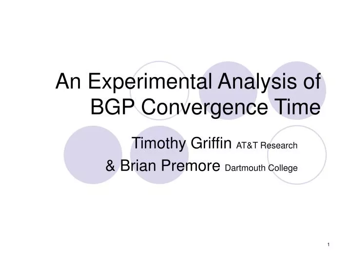 an experimental analysis of bgp convergence time