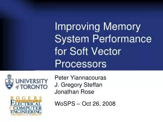 Improving Memory System Performance for Soft Vector Processors
