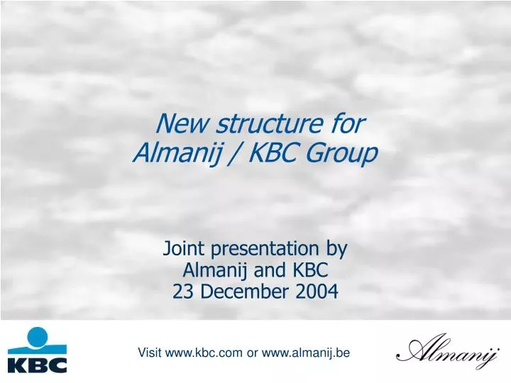 new structure for almanij kbc group