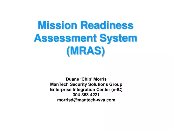 mission readiness assessment system mras