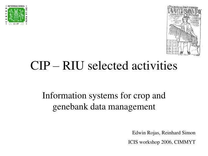 cip riu selected activities