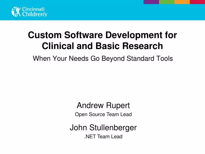 custom software development for clinical and basic research