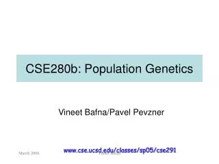 CSE280b: Population Genetics
