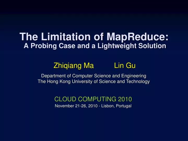 the limitation of mapreduce a probing case and a lightweight solution