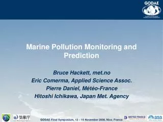 Marine Pollution Monitoring and Prediction