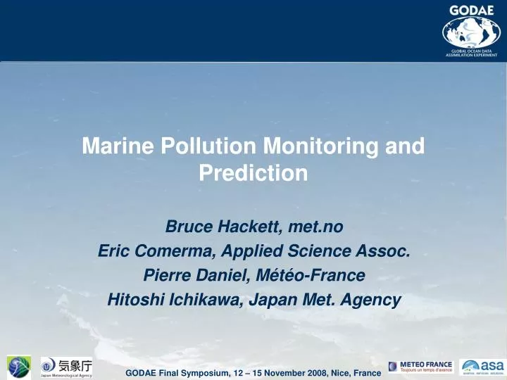 marine pollution monitoring and prediction