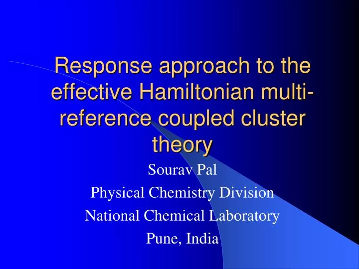 response approach to the effective hamiltonian multi reference coupled cluster theory
