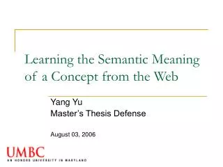 Learning the Semantic Meaning of a Concept from the Web