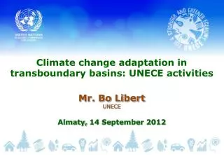 Climate change adaptation in transboundary basins: UNECE activities