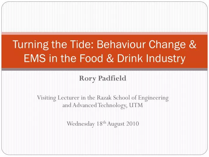 turning the tide behaviour change ems in the food drink industry