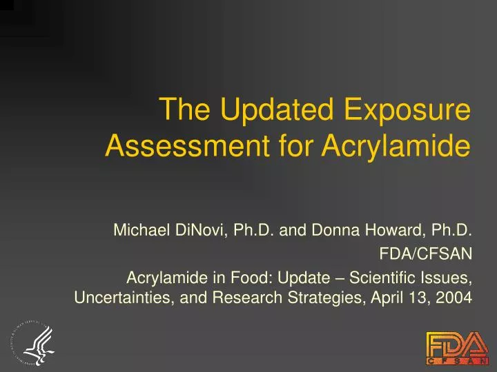 the updated exposure assessment for acrylamide