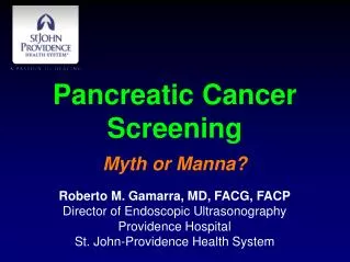 Pancreatic Cancer Screening