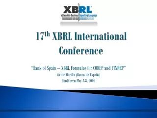 17 th XBRL International Conference