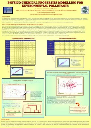 PHYSICO-CHEMICAL PROPERTIES MODELLING FOR ENVIRONMENTAL POLLUTANTS