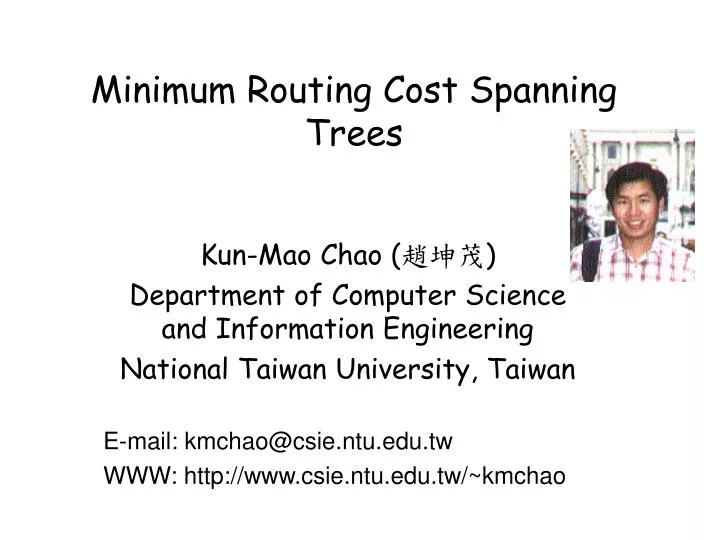 minimum routing cost spanning trees