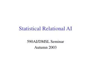 Statistical Relational AI
