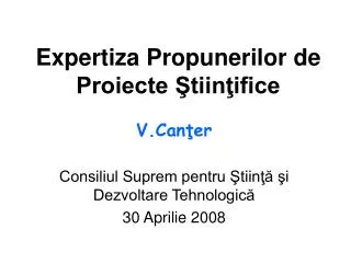 e xpertiza propunerilor de proiecte tiin ifice