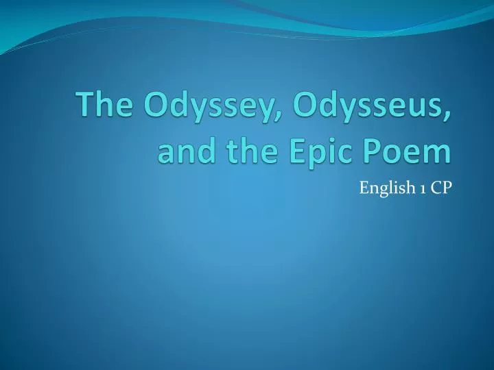 the odyssey odysseus and the epic poem