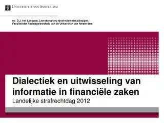 dialectiek en uitwisseling van informatie in financi le zaken