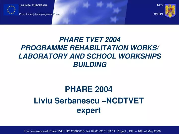 phare tvet 2004 programme rehabilitation works laboratory and school workships building