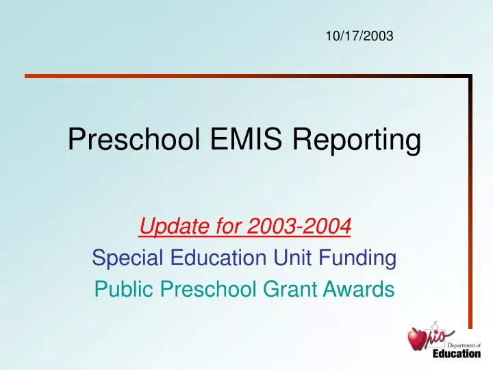 preschool emis reporting