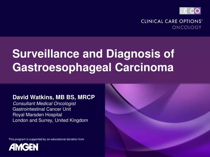 surveillance and diagnosis of gastroesophageal carcinoma