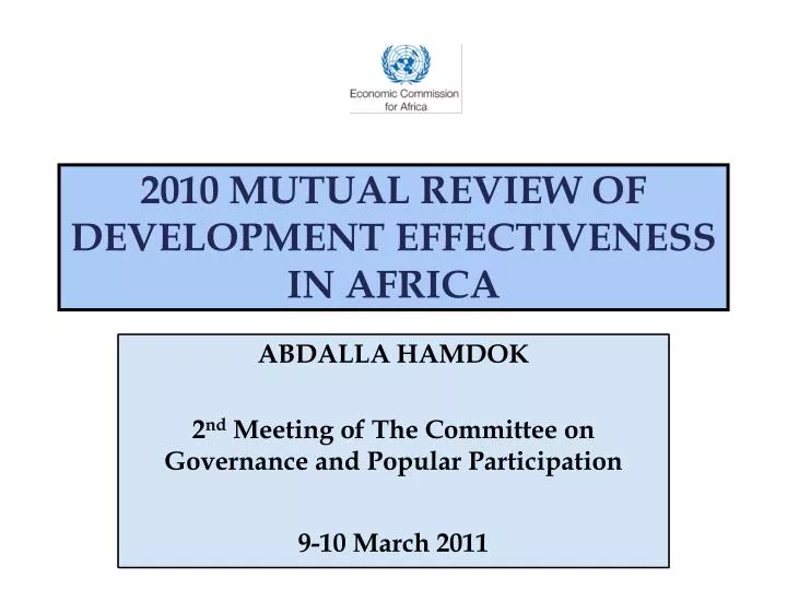 2010 mutual review of development effectiveness in africa