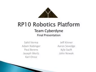 RP10 Robotics Platform Team Cyberdyne Final Presentation