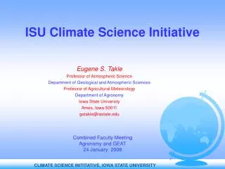 ISU Climate Science Initiative