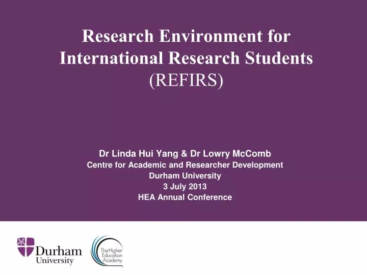 research environment for international research students refirs