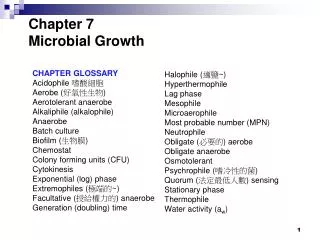 Chapter 7 Microbial Growth