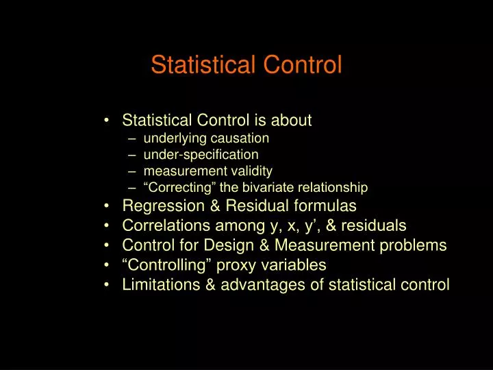 statistical control