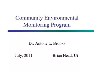 Community Environmental Monitoring Program
