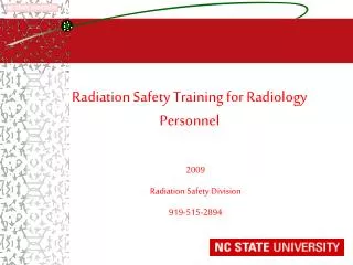 Radiation Safety Training for Radiology Personnel