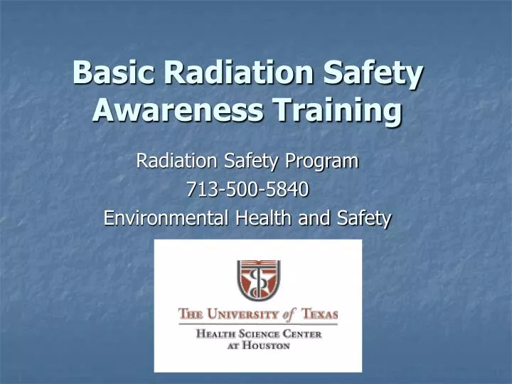 basic radiation safety awareness training